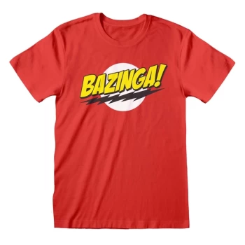 Big Bang Theory - Bazinga Unisex X-Large T-Shirt - Red
