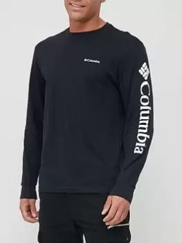 Columbia North Cascade Long Sleeve T-Shirt - Black, Size S, Men