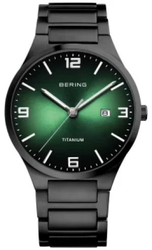 Bering Mens Titanium Green Dial 15240-728 Watch