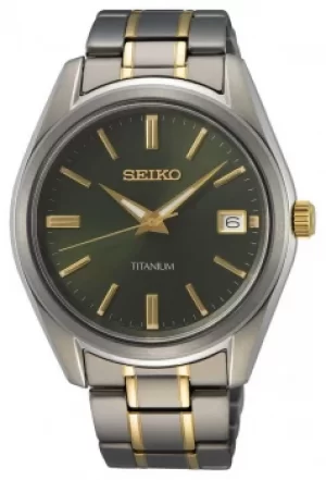 Seiko Mens Quartz Titanium Two Tone SUR377P1 Watch