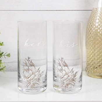 Amore By Juliana Luxury Highball Glass Set - His & Hers