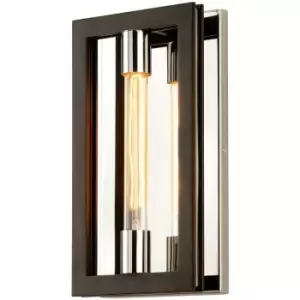 Enigma Wall Sconce Hand Iron Bronze with Polished Stainless Steel 1 Light 14