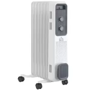 Etna Oil Filled 1630W Radiator Portable Space Heater with 3 Heat Settings - White