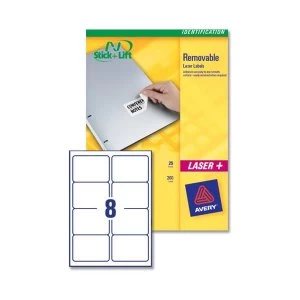 Avery L4745REV-25 White Removable Labels white - 96 x 63 5 Pack 200