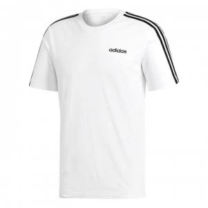 Adidas 3 Stripe Essential T Shirt Mens - White/Black