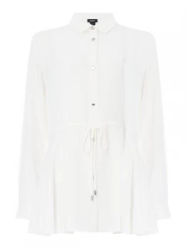 DKNY Button through blouse with tie waist Off White