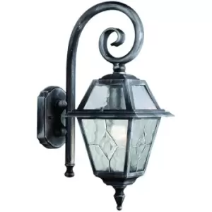Genoa wall lamp 19 cm, in aluminum and glass, Black silver