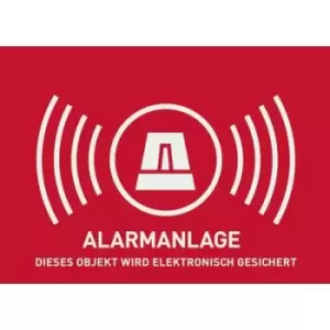 ABUS AU1322 Warning label Alarm secured Languages German (W x H) 148mm x 105 mm