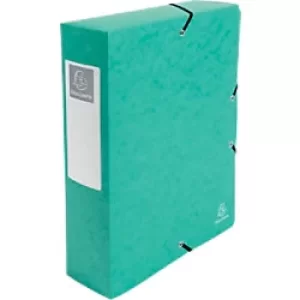 Exacompta Elasticated Box File 80mm, A4, Green, Pack of 6