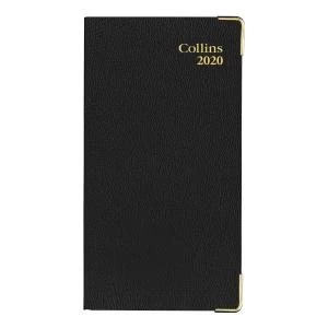 Collins 2020 Business Pocket Diary Week to View Sewn Leather Grain