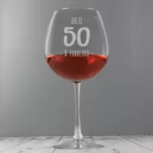 Personalised Birthday Bottle of Wine Glass Clear