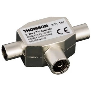 Thomson Antenna Splitter, coax socket - 2 coax plugs