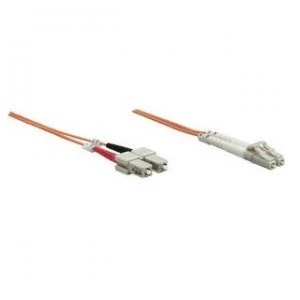 Intellinet Fibre Optic Patch Cable Duplex Multimode LC/SC 50/125 m OM2 1m LSZH Orange Fiber Lifetime Warranty