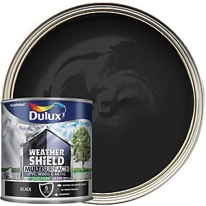 Dulux Weathershield Multi Surface Quick Dry Black Satin Paint 2.5L