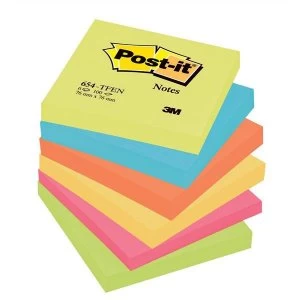 Post it Sticky Notes Rainbow Coloured 6 x 100 Sheets