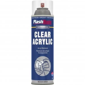 Plastikote Industrial Clear Acrylic Aerosol Spray Paint 500ml
