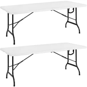 Folding Table 2Pcs White 6ft