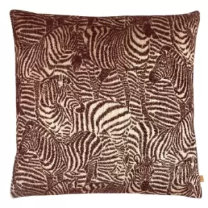 Hector Zebra Jacquard Rectangular Cushion Earth, Earth / 55 x 55cm / Polyester Filled