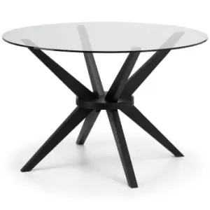 Julian Bowen Hayden Round Glass 120Cm 4 Seater Dining Table
