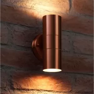 Auraglow - Stainless Steel Indoor / Outdoor Double Up & Down Wall Light - Copper