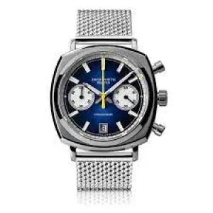 Duckworth Prestex Watch Chronograph 42 Blue Sunburst Mesh Bracelet Limited Edition