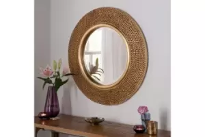 Bobble round mirror Gold 79cm