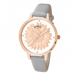 Limit Ladies Rose Gold Plated Leather Strap Watch