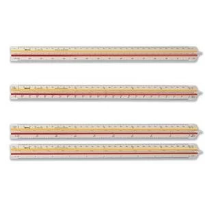 Original Rotring Tri Ruler Architect Triangular Reduction Scale 1 10 to 1 1250 with 2 Coloured Flutings