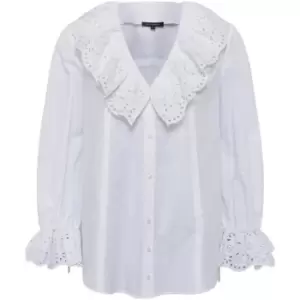 French Connection Ena Organic Rhodes Ruffle Blouse - White