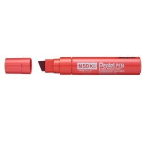 Pentel N50XL-B Jumbo Chisel Tip Marker Red Pack 6 59046PE