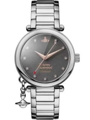 Vivienne Westwood Ladies Orb Black Diamond Set Dial Bracelet Watch...