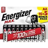 Energizer Alkaline Batteries Max AA LR6 2550 mAh 1.5V Pack of 20