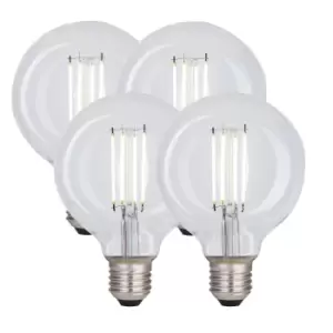 8 Watts G95 E27 LED Bulb Clear Globe Cool White Dimmable, Pack of 4