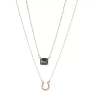 Ladies Lauren Ralph Lauren Double Pendant Stone/Horseshoe Necklace