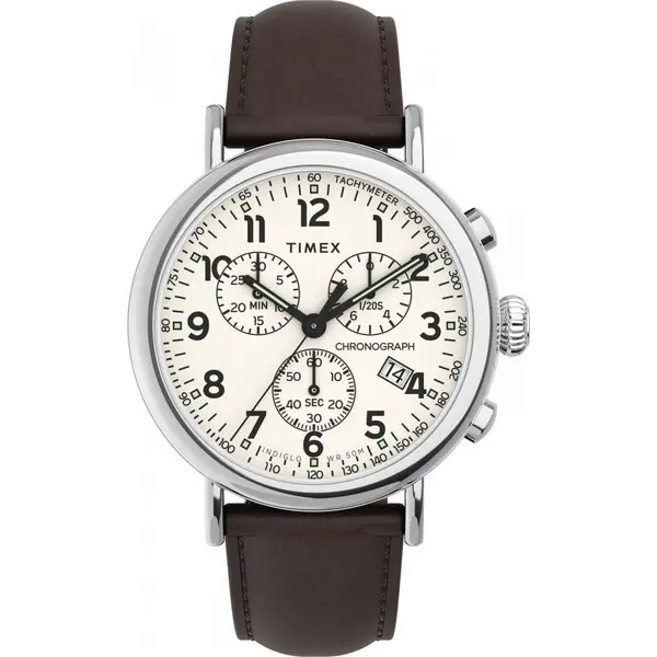 Timex Watches Timex Standard Chronograph Leather Strap Watch TW2V27600