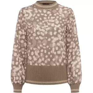 French Connection Eva Knit Printed Top - Cream