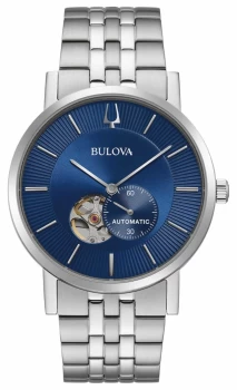 Bulova America Clipper Automatic Blue Dial Stainless Watch