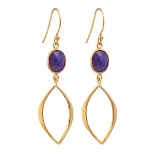Juvi Designs Gold vermeil boho cat eye earrings Blue