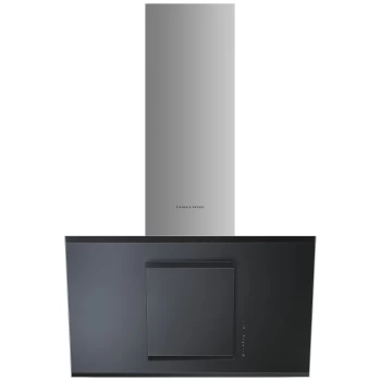 Fisher & Paykel HT90GHB2 50005 - 90cm Wide Angled Cooker Hood Black Glass And Stainless Steel