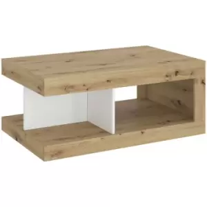Furniture To Go - Luci Coffee table in White, Oak and Platinum - Artrisan Oak/Alpine White and Gray Cosmos decor