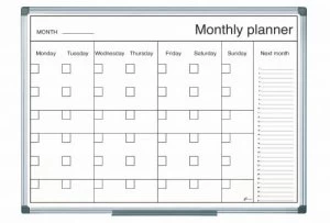 Bi-Office Magnetic Black and White Month Planner 60x40cm
