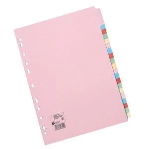 5 Star Subject Dividers Multipunched Manilla Board 20 Part A4 Assorted Pack 10