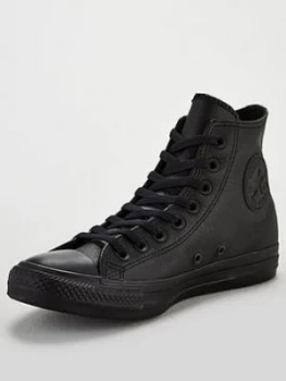 Converse Chuck Taylor All Star Leather Hi - Black</b>, Size 12, Men
