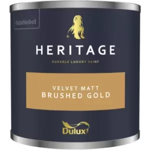 Dulux Heritage Velvet Matt Brushed Gold Matt Emulsion Paint 125ml
