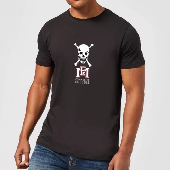 East Mississippi Community College Skull and Logo Mens T-Shirt - Black