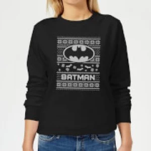 DC Batman Womens Christmas Sweatshirt - Black - XXL