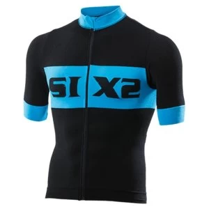 SIXS Bike 3 Luxury Short Sleeve Jersey Black/Blue Medium