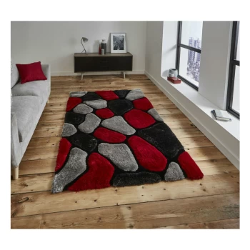 Noble House Pebbles 5858 Grey Red 120cm x 170cm Rectangle - Grey and Red