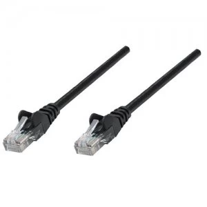 Intellinet Network Patch Cable Cat6 5m Black Copper U/UTP PVC RJ45 Gold Plated Contacts Snagless Booted Polybag