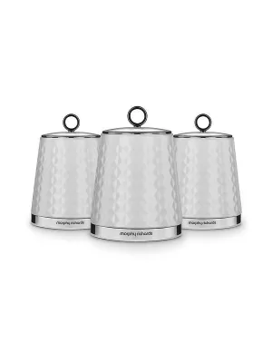 Morphy Richards Dimensions Set Of Three Storage Canisters ; White
